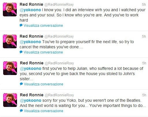 Red Ronnie attacca Yoko Ono