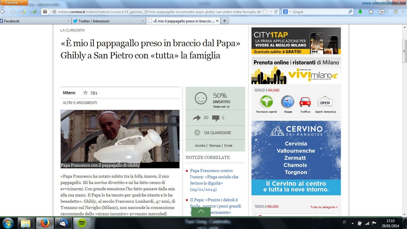 Papa Francesco e il pappagallo